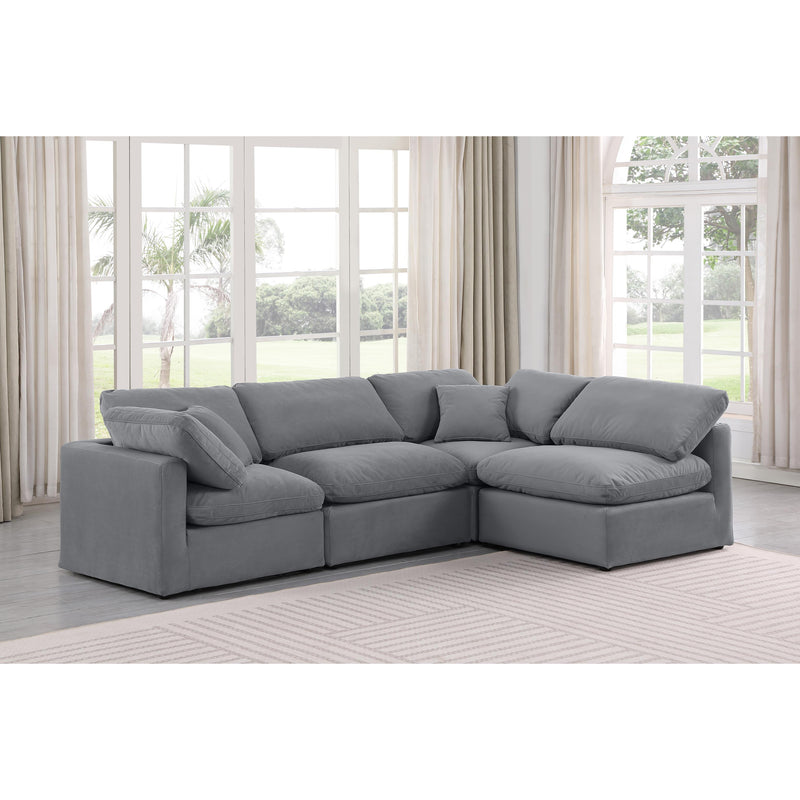 Meridian Indulge Grey Velvet Modular Sectional IMAGE 2