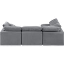 Meridian Indulge Grey Velvet Modular Sectional IMAGE 3
