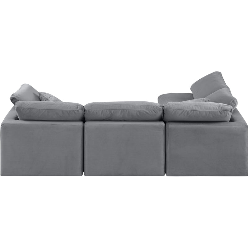 Meridian Indulge Grey Velvet Modular Sectional IMAGE 3