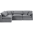 Meridian Indulge Grey Velvet Modular Sectional IMAGE 4