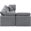 Meridian Indulge Grey Velvet Modular Sectional IMAGE 5