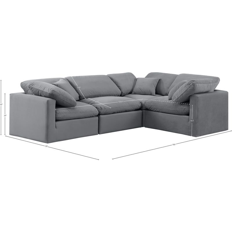 Meridian Indulge Grey Velvet Modular Sectional IMAGE 10