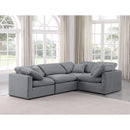 Meridian Indulge Grey Velvet Modular Sectional IMAGE 2