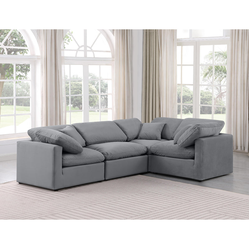 Meridian Indulge Grey Velvet Modular Sectional IMAGE 2
