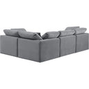 Meridian Indulge Grey Velvet Modular Sectional IMAGE 3