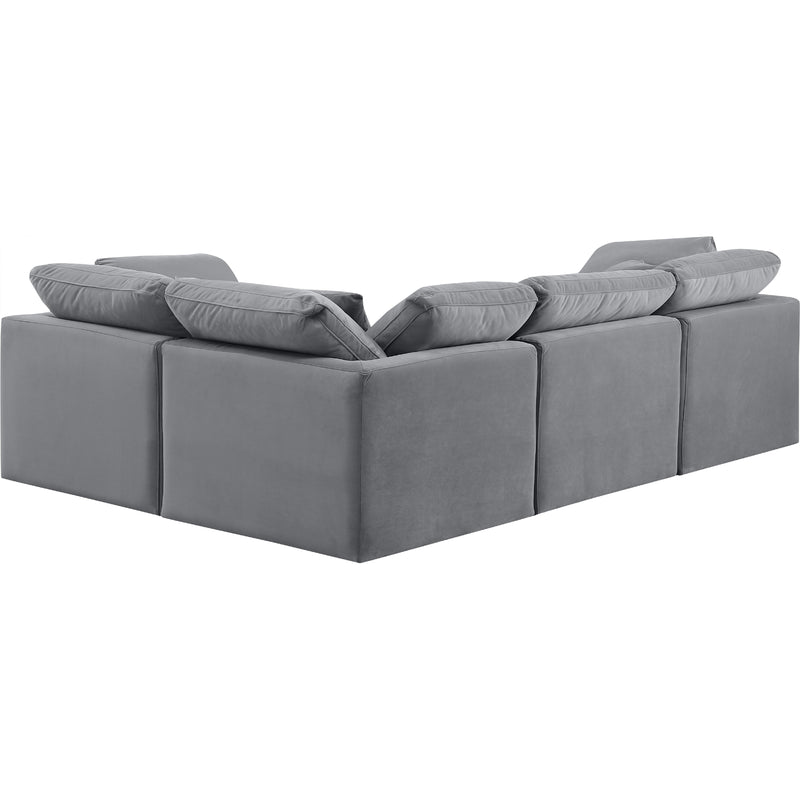 Meridian Indulge Grey Velvet Modular Sectional IMAGE 3