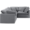 Meridian Indulge Grey Velvet Modular Sectional IMAGE 4