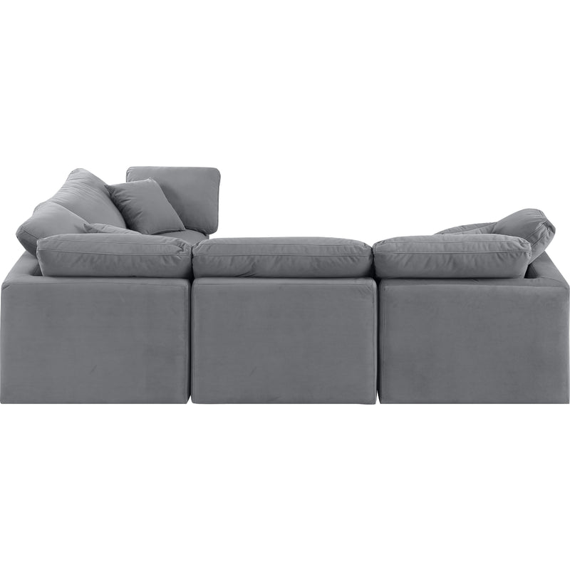 Meridian Indulge Grey Velvet Modular Sectional IMAGE 5