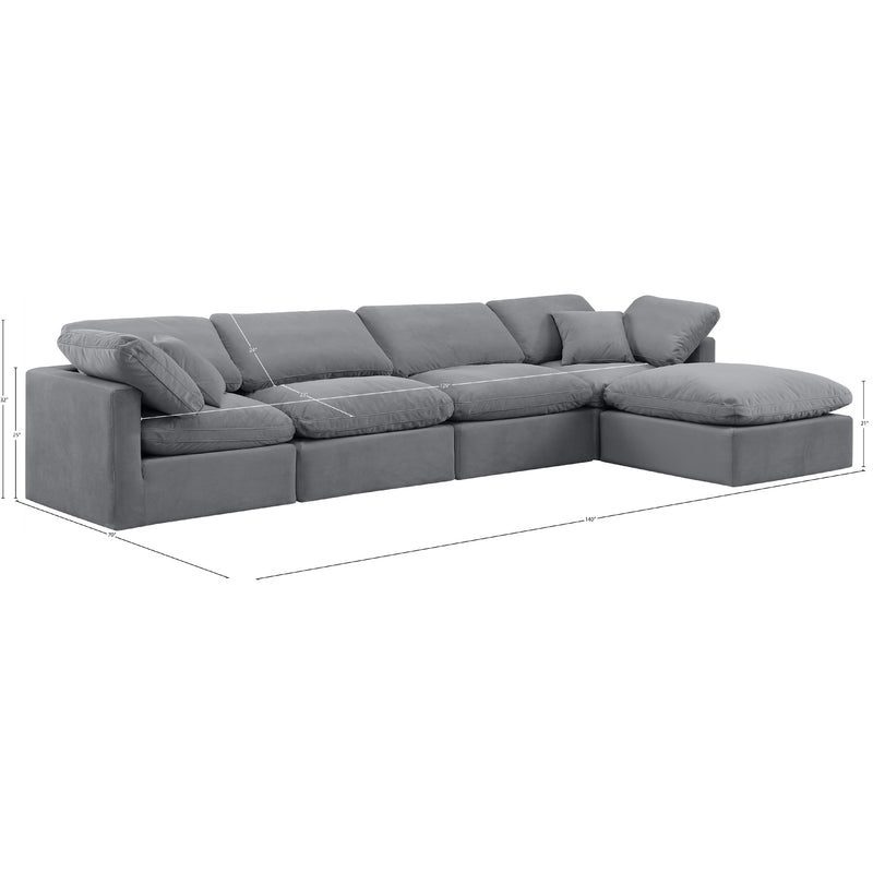 Meridian Indulge Grey Velvet Modular Sectional IMAGE 10