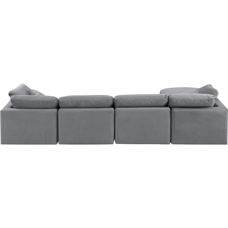 Meridian Indulge Grey Velvet Modular Sectional IMAGE 3