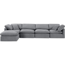 Meridian Indulge Grey Velvet Modular Sectional IMAGE 4