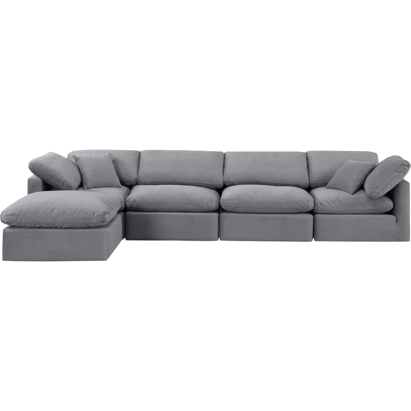 Meridian Indulge Grey Velvet Modular Sectional IMAGE 4