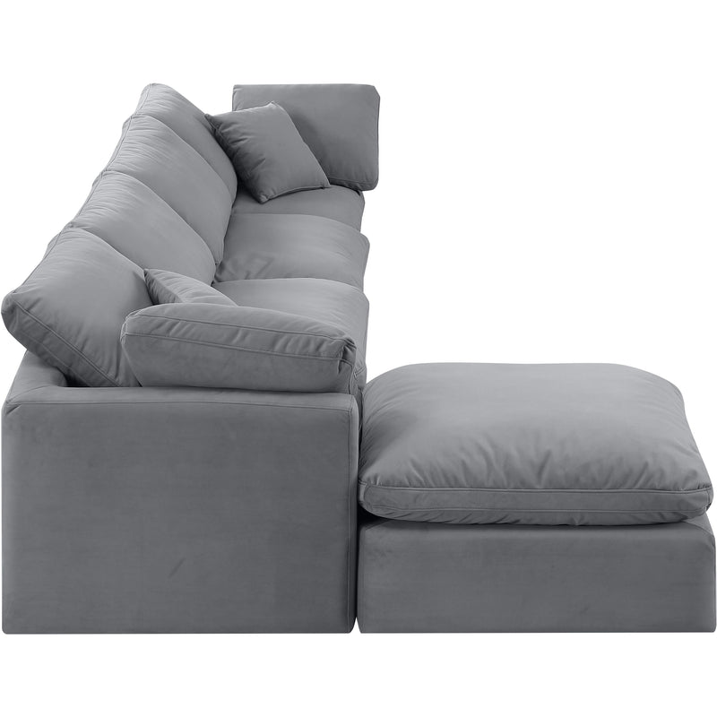 Meridian Indulge Grey Velvet Modular Sectional IMAGE 5