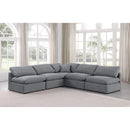 Meridian Indulge Grey Velvet Modular Sectional IMAGE 2