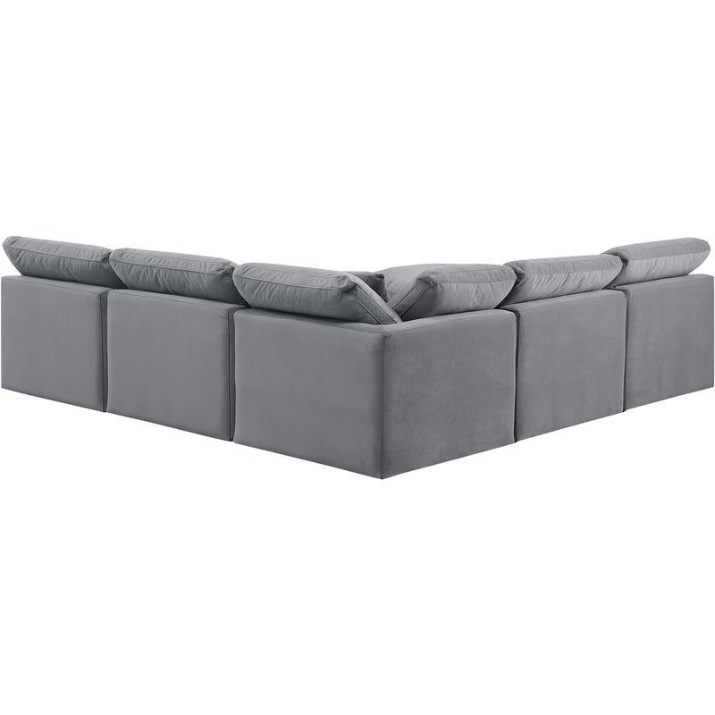 Meridian Indulge Grey Velvet Modular Sectional IMAGE 3