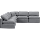 Meridian Indulge Grey Velvet Modular Sectional IMAGE 4
