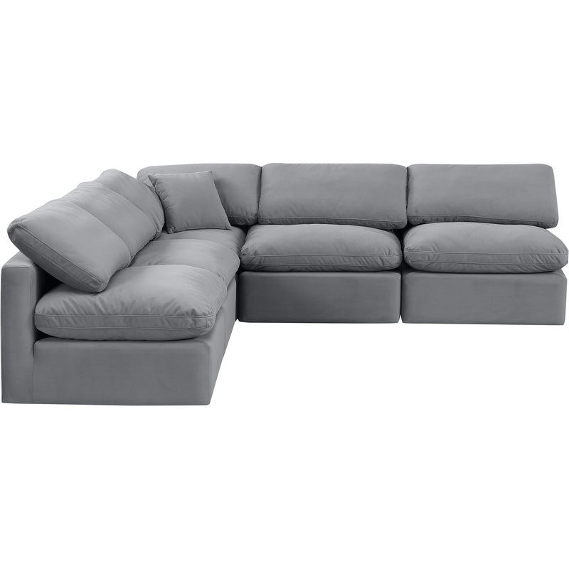Meridian Indulge Grey Velvet Modular Sectional IMAGE 4