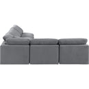 Meridian Indulge Grey Velvet Modular Sectional IMAGE 5