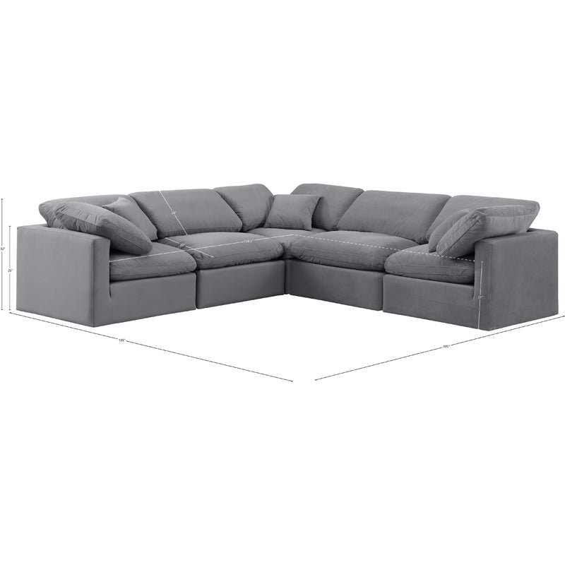 Meridian Indulge Grey Velvet Modular Sectional IMAGE 10