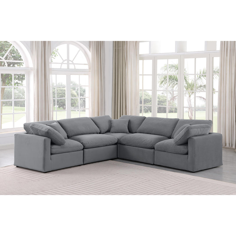 Meridian Indulge Grey Velvet Modular Sectional IMAGE 2