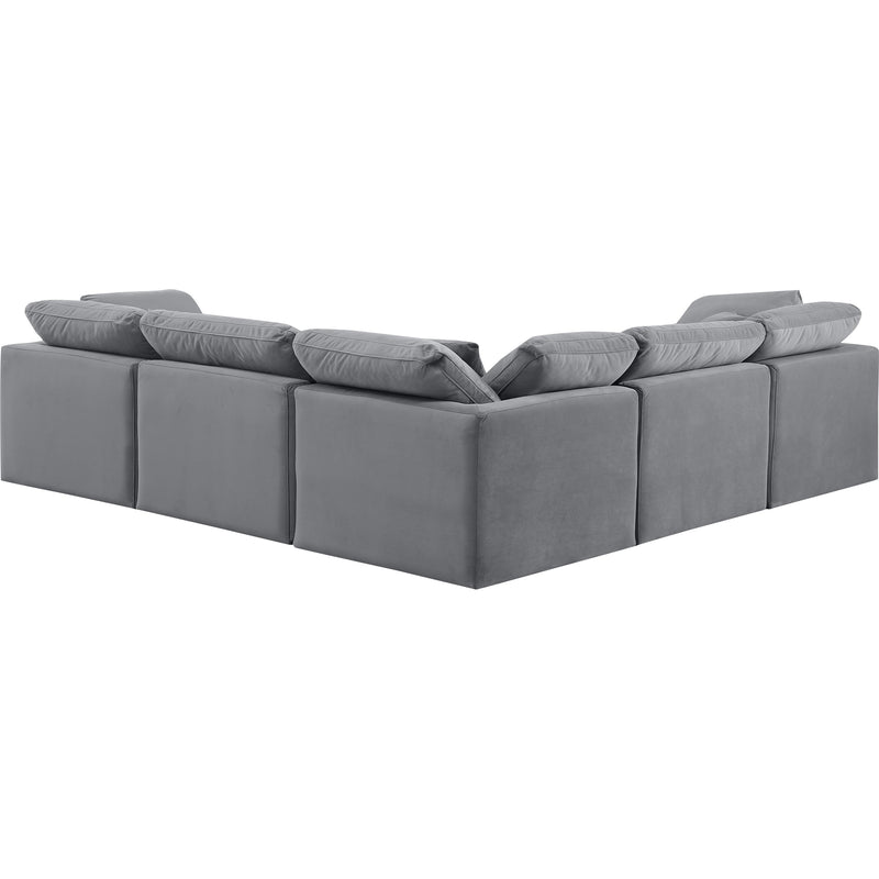 Meridian Indulge Grey Velvet Modular Sectional IMAGE 3