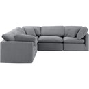 Meridian Indulge Grey Velvet Modular Sectional IMAGE 4
