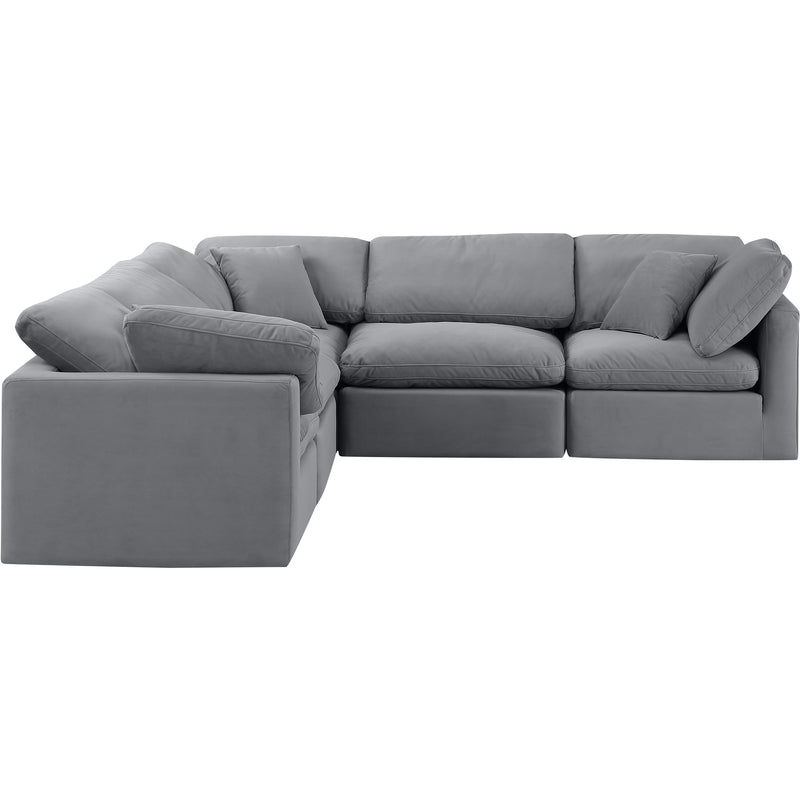 Meridian Indulge Grey Velvet Modular Sectional IMAGE 4