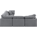 Meridian Indulge Grey Velvet Modular Sectional IMAGE 5