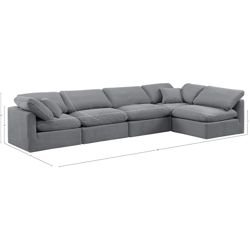 Meridian Indulge Grey Velvet Modular Sectional IMAGE 10