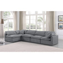 Meridian Indulge Grey Velvet Modular Sectional IMAGE 2