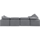 Meridian Indulge Grey Velvet Modular Sectional IMAGE 3