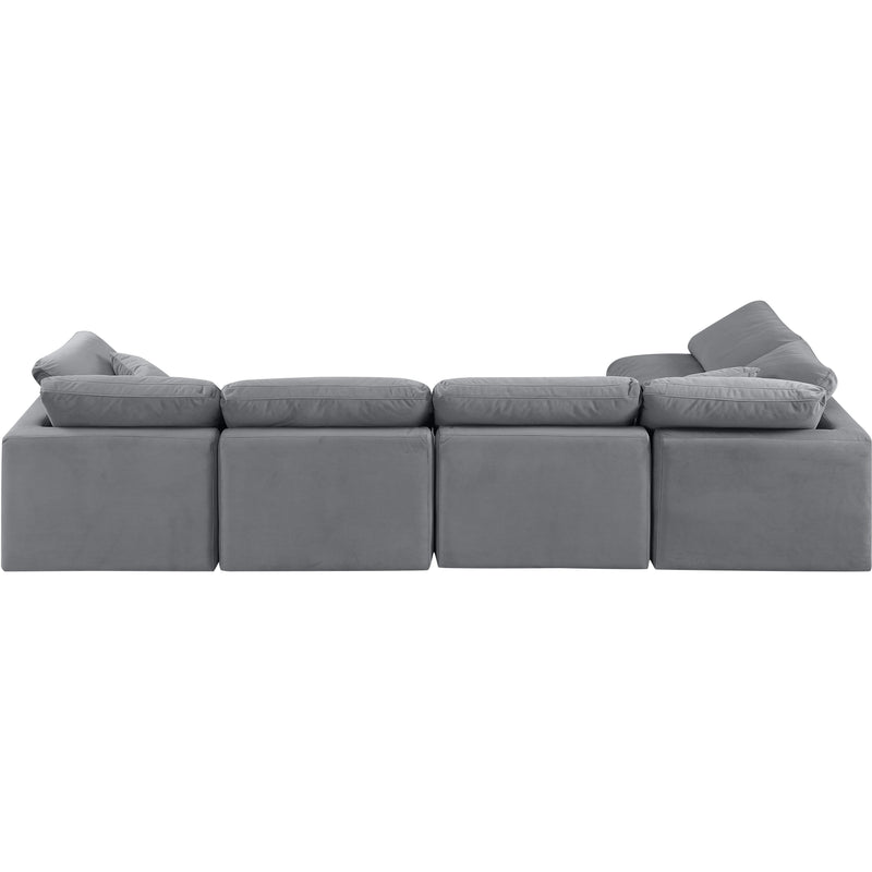 Meridian Indulge Grey Velvet Modular Sectional IMAGE 3