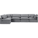 Meridian Indulge Grey Velvet Modular Sectional IMAGE 4