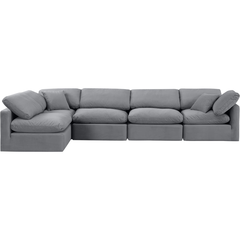 Meridian Indulge Grey Velvet Modular Sectional IMAGE 4