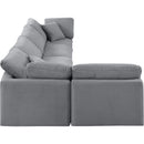 Meridian Indulge Grey Velvet Modular Sectional IMAGE 5