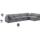 Meridian Indulge Grey Velvet Modular Sectional IMAGE 9