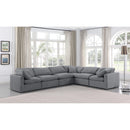 Meridian Indulge Grey Velvet Modular Sectional IMAGE 2