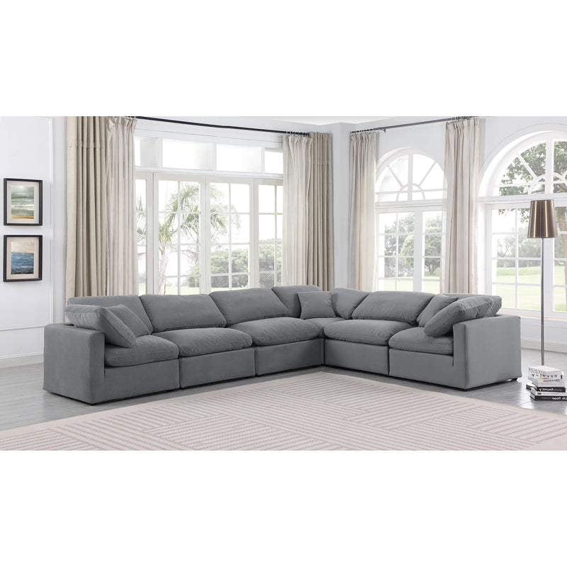 Meridian Indulge Grey Velvet Modular Sectional IMAGE 2
