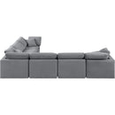 Meridian Indulge Grey Velvet Modular Sectional IMAGE 3
