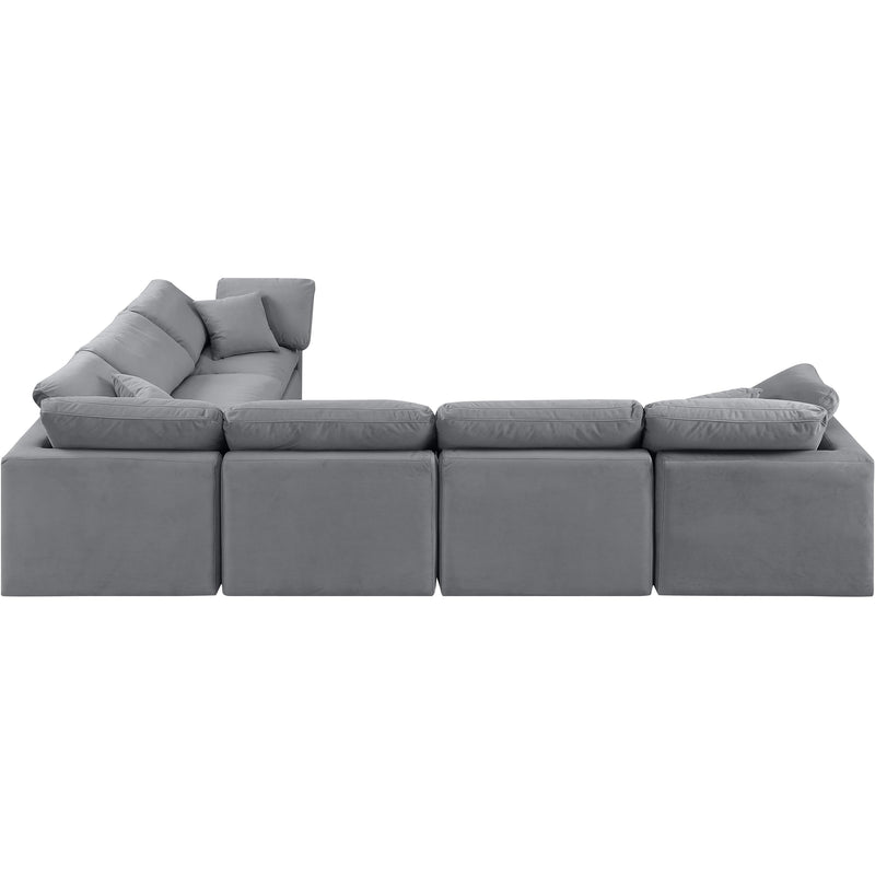 Meridian Indulge Grey Velvet Modular Sectional IMAGE 3