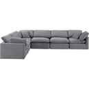Meridian Indulge Grey Velvet Modular Sectional IMAGE 4