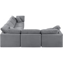 Meridian Indulge Grey Velvet Modular Sectional IMAGE 5