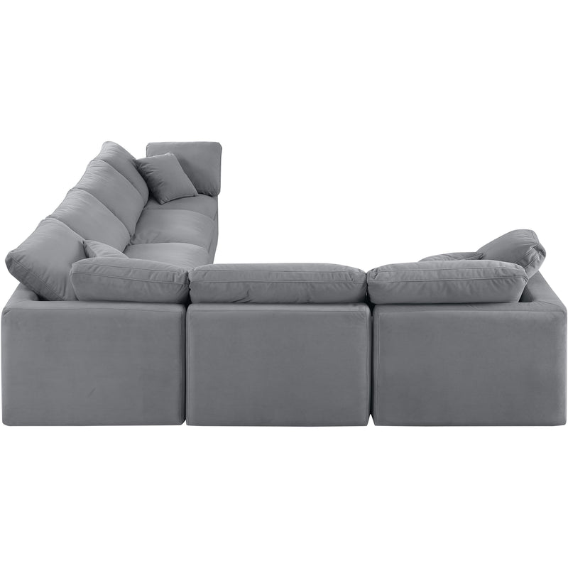 Meridian Indulge Grey Velvet Modular Sectional IMAGE 5