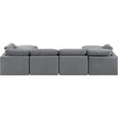 Meridian Indulge Grey Velvet Modular Sectional IMAGE 3