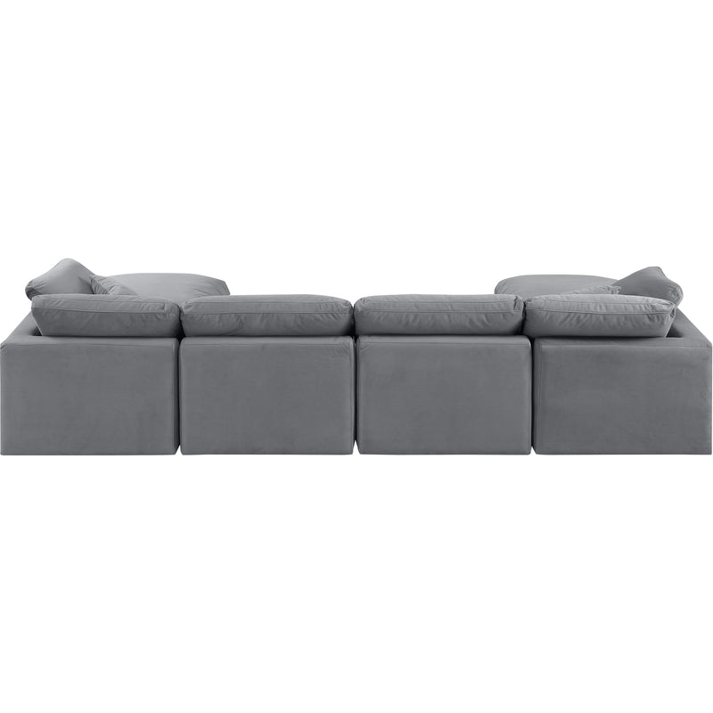Meridian Indulge Grey Velvet Modular Sectional IMAGE 3