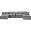 Meridian Indulge Grey Velvet Modular Sectional IMAGE 4
