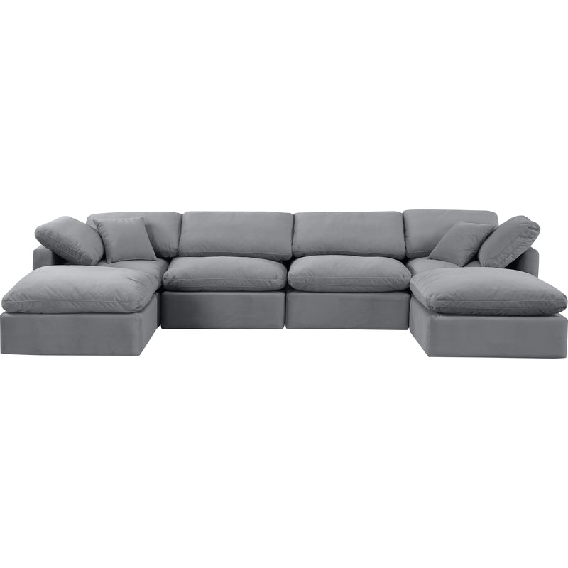 Meridian Indulge Grey Velvet Modular Sectional IMAGE 4