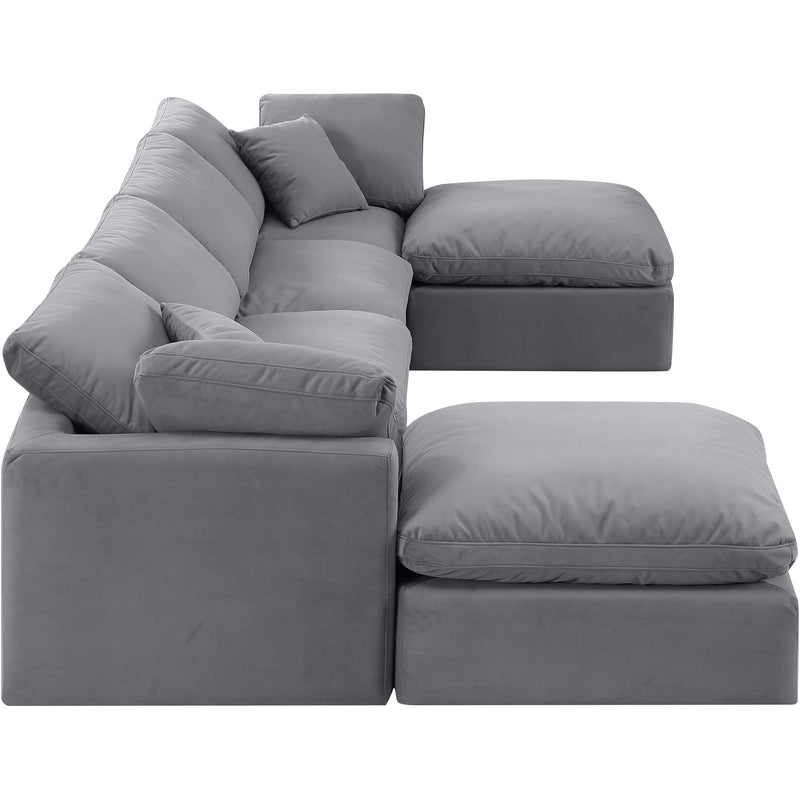 Meridian Indulge Grey Velvet Modular Sectional IMAGE 5