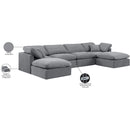 Meridian Indulge Grey Velvet Modular Sectional IMAGE 7