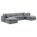 Meridian Indulge Grey Velvet Modular Sectional IMAGE 8